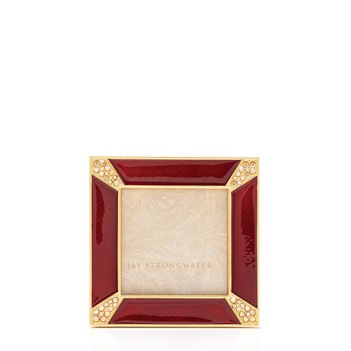 Jay Strongwater Leland Pavé Corner 2" Picture Frame – Ruby SKU: SPF5130-224