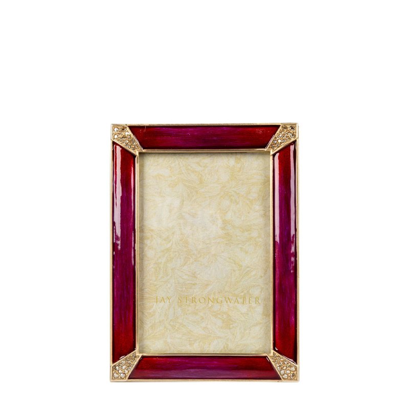 Jay Strongwater Lavinia 4x6 Frame Bouquet 14K Gold European Crystals SPF5915-289