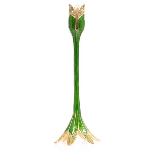 Jay Strongwater Ambrosius Tulip Tall Green Candlestick Holder SKU: SDH2534-229