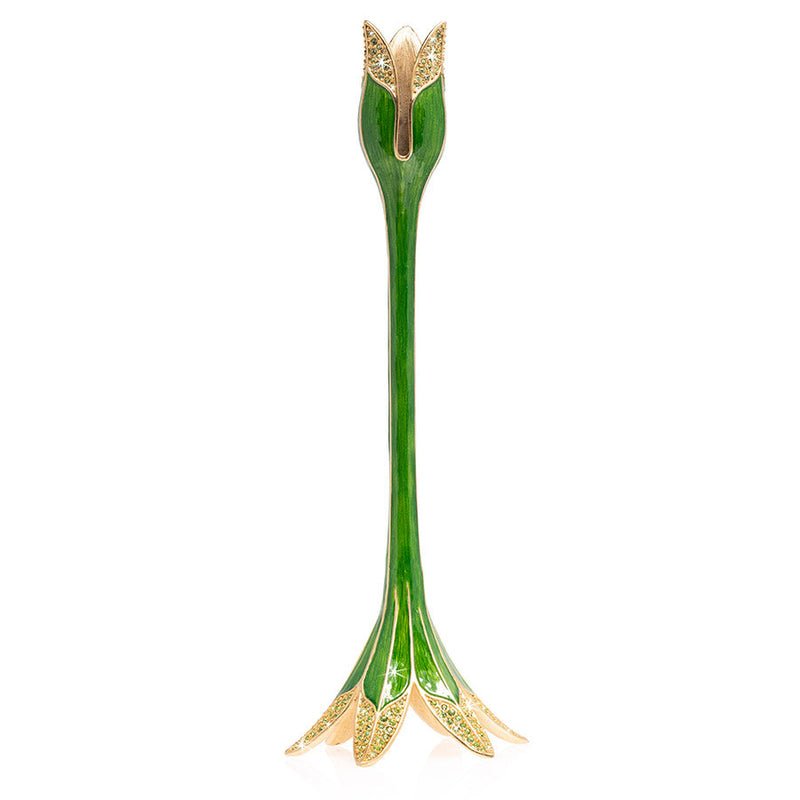 Jay Strongwater Ambrosius Tulip Tall Green Candlestick Holder SKU: SDH2534-229