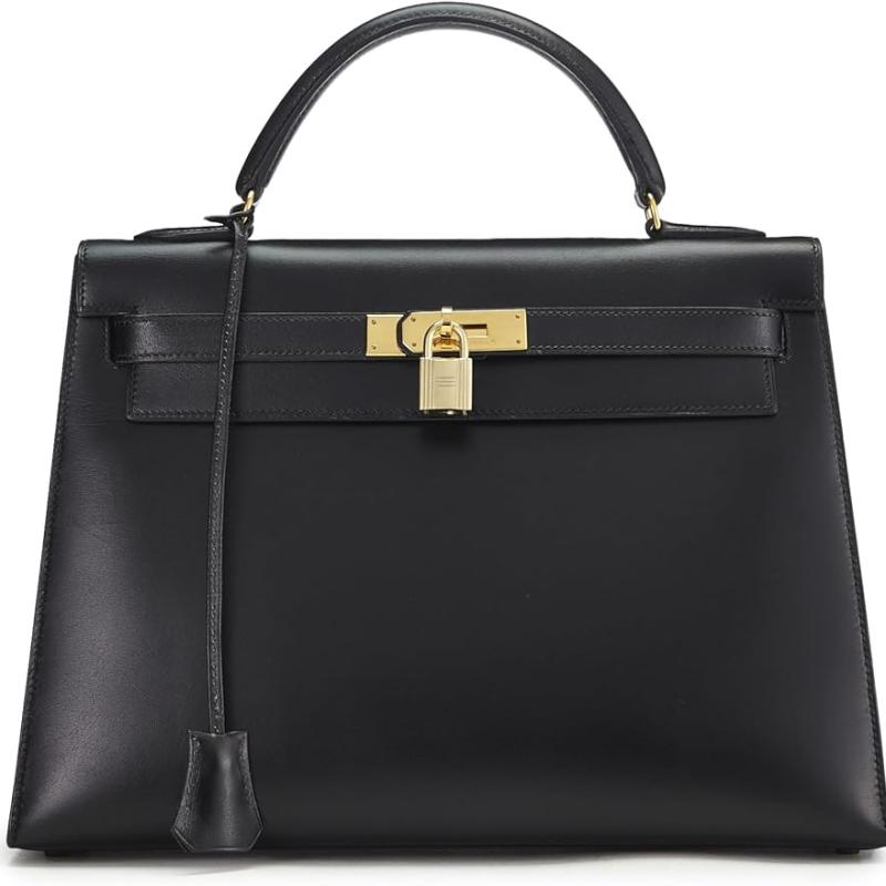 Hermès Pre-Loved Black Box Kelly Sellier 32, Black