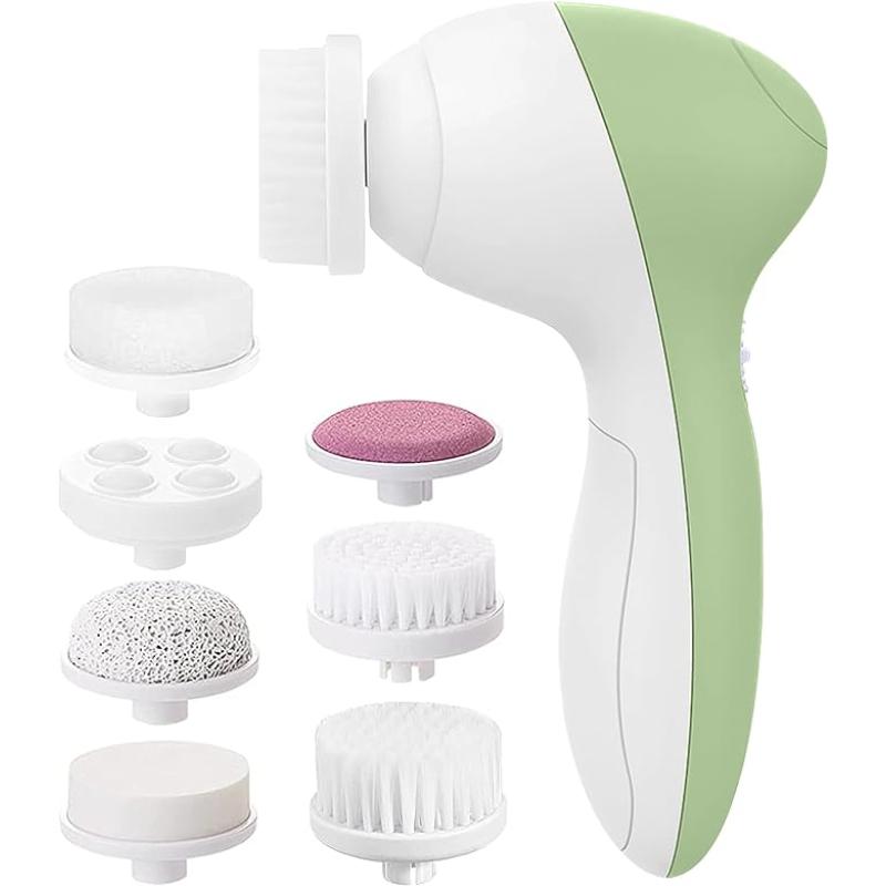Face Scrubber | Facial Cleansing Brush Exfoliator Skin Care Beauty Products Powered Electric Wash Exfoliating Skincare Women Spin Cleanser Tools Cleaning Scrub Washer Self Care (Jade)