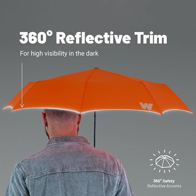 Weatherman Travel Umbrella - Windproof Compact Umbrella - Strong and Resists Up to 45 MPH Winds and Heavy Rain - Great Mini Umbrella For Backpack