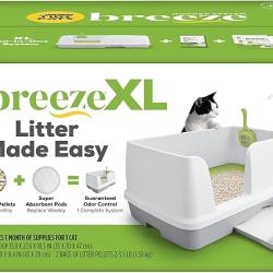 Purina Tidy Cats Non Clumping Litter System, Breeze XL All-in-One Odor Control & Easy Clean Multi Cat Box