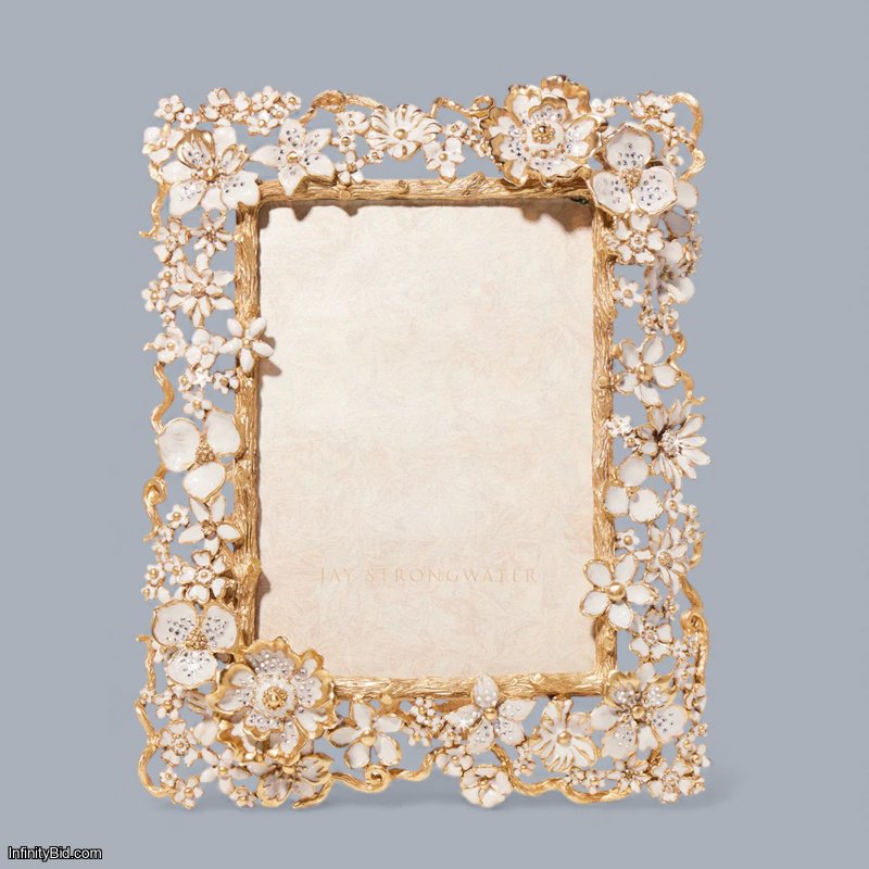Jay Strongwater Ophelia 5" x 7" Frame – White Opal SKU: SPF5859-219