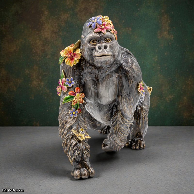 Jay Strongwater Kong Gorilla with Butterflies & Flowers SKU: SDH2611-271