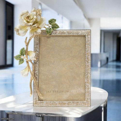Jay Strongwater Beauty Rose 5" x 7" Frame – Rose Edition | Swarovski® Crystals | 14K Gold | USA Made SKU: SPF5868-258