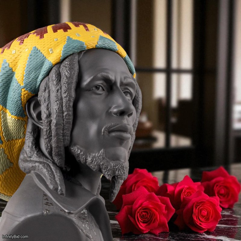 Lladro Bob Marley Sculpture | Limited Edition of 250 | Matte Black Porcelain Tribute  SKU: 01009794