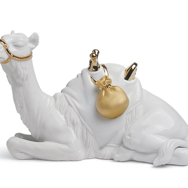 Lladro Camel Re-Deco Fine Porcelain Figurine Gold Luster 01007148