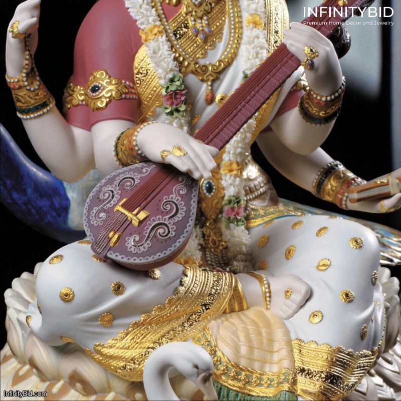 Lladro Saraswati – Hindu Goddess of Knowledge, Music and Art – Limited Edition High Porcelain- SKU: 01001978