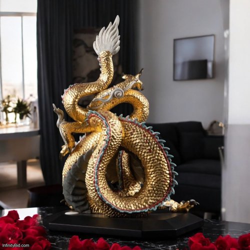 Lladró Protective Dragon Sculpture – Gold (Special Limited Edition)  SKU: 01002032
