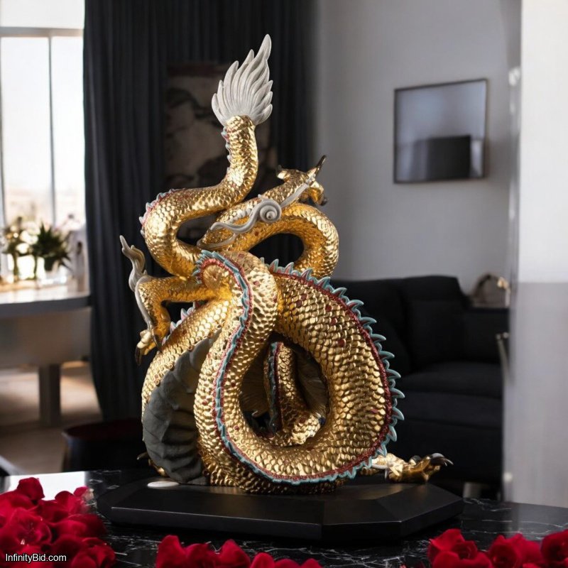 Lladró Protective Dragon Sculpture – Gold (Special Limited Edition)  SKU: 01002032