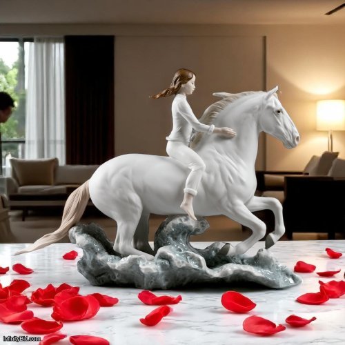 Lladro Riding Her Horse on the Seashore Figurine – 01009371