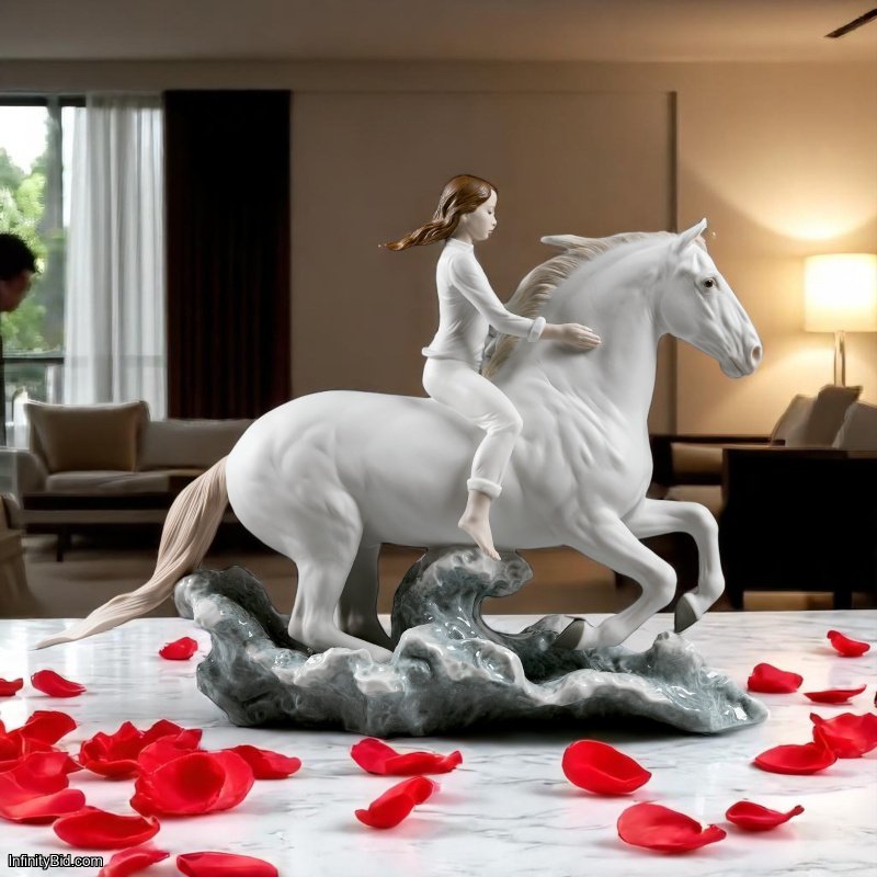 Lladro Riding Her Horse on the Seashore Figurine – 01009371