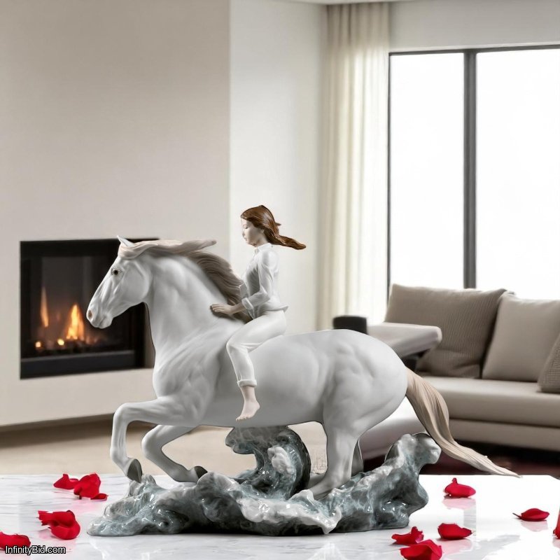 Lladro Riding Her Horse on the Seashore Figurine – 01009371