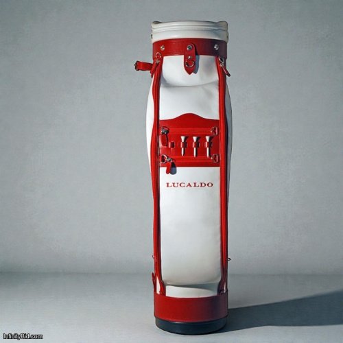 Old Angler Selective Leather Golf Bag – Red / White Made in Italy | SKU: 310065RB