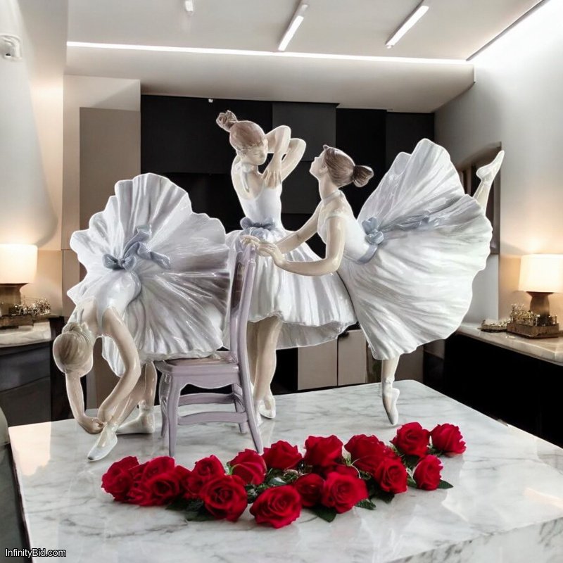 Lladró Backstage Ballet Figurine Limited Edition Porcelain Art Inspired by Edgar Degas SKU: 01008476