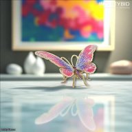 Jay Strongwater Puccini Butterfly Objet – Large | Electric Pink & Cobalt Blue with Crystals SDH1928-202