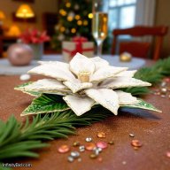 Jay Strongwater White Poinsettia Objet – SDH1967-232 – Hand-Enameled with European Crystals