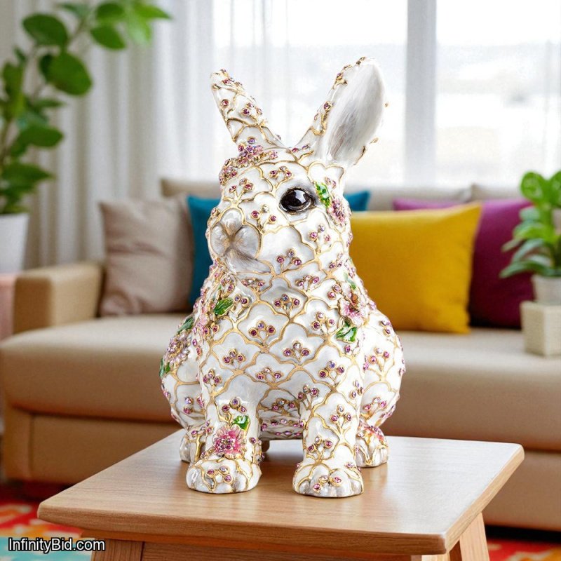 Jay Strongwater Jing Floral Rabbit Figurine – SDH1968-256