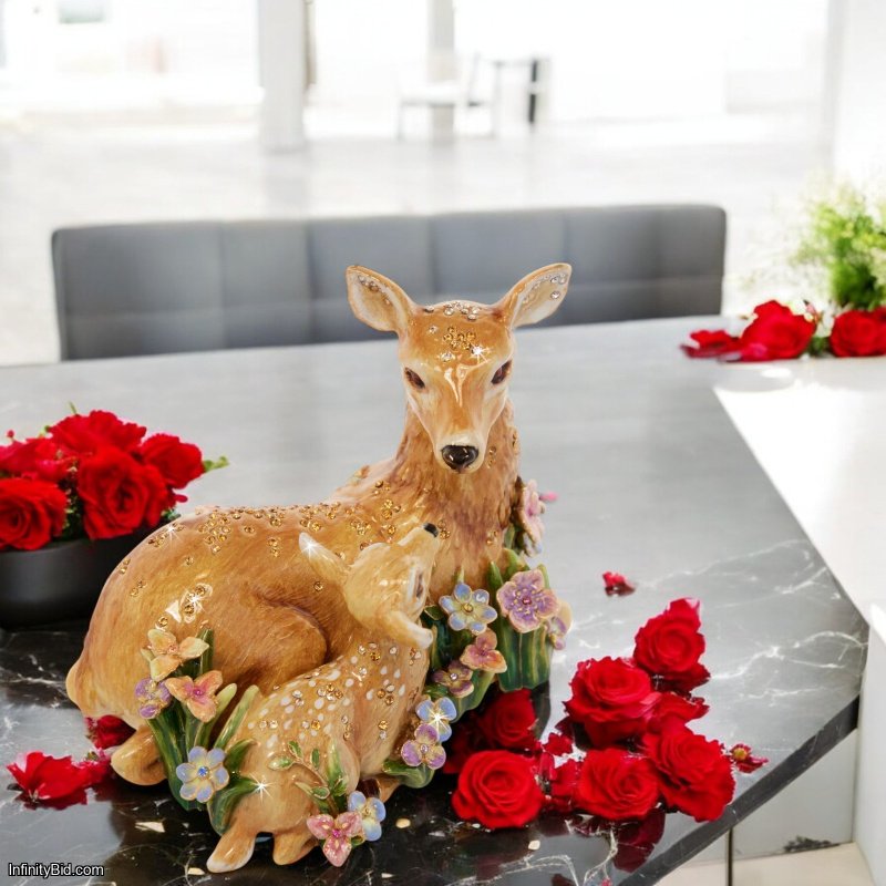 Jay Strongwater Lucy & Leo Deer and Fawn Figurine – A Masterpiece of Elegance and Charm SKU: SDH1971-280