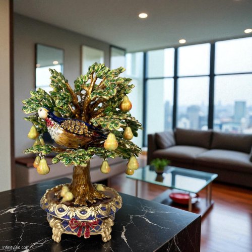 Jay Strongwater Partridge in a Pear Tree Figurine – Limited Edition Collectible  SKU: SDH1983-250