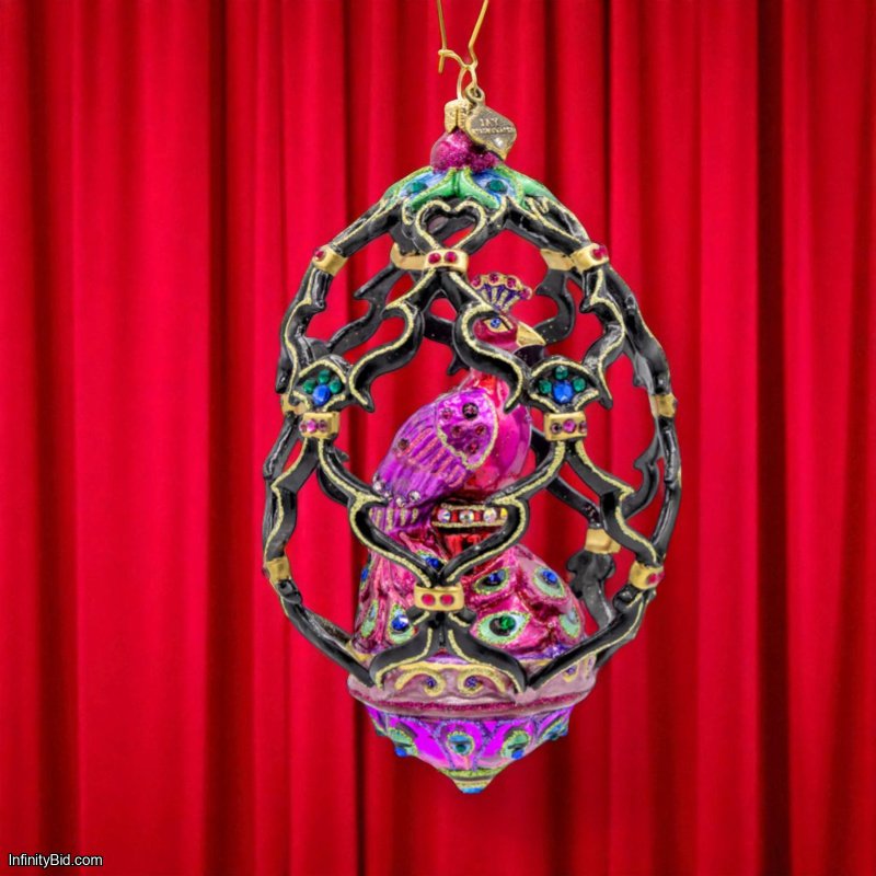 Jay Strongwater Peacock Egg Ornament SKU: SDH20082-202
