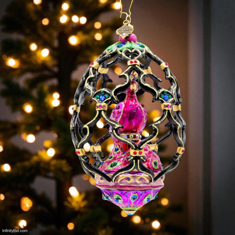 Jay Strongwater Peacock Egg Ornament SKU: SDH20082-202