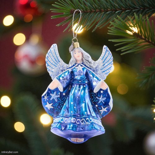 Jay Strongwater Night Angel Glass Ornament SKU: SDH20097-250