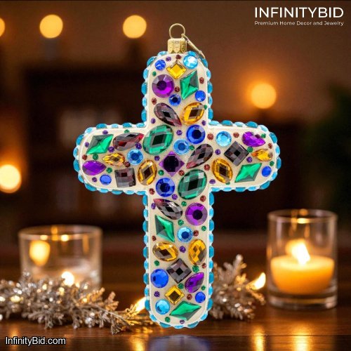 Jay Strongwater Bejeweled Cross Ornament – SKU: SDH20118-208-D