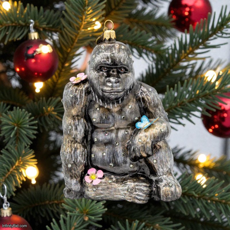 Jay Strongwater Primrose Gorilla King Ornament – Limited Edition Luxury Collectible SKU: SDH20150-220