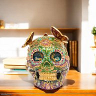 Jay Strongwater Rivera Skull With Butterflies Box - 14K Gold & Swarovski Crystal  SKU: SDH7406-289