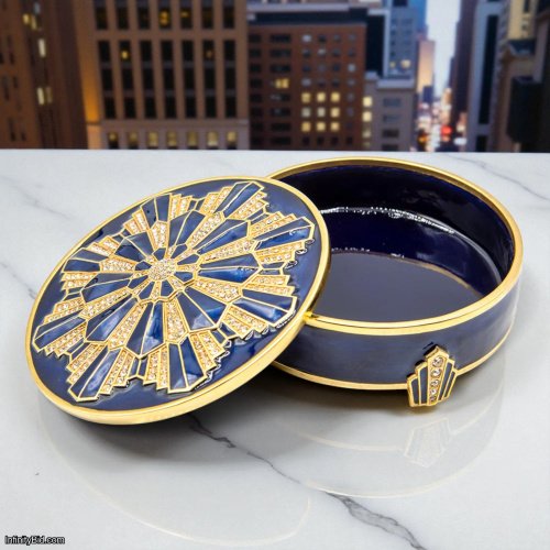 Jay Strongwater Art Deco Box – Delft Garden  SKU: SDH7433-284