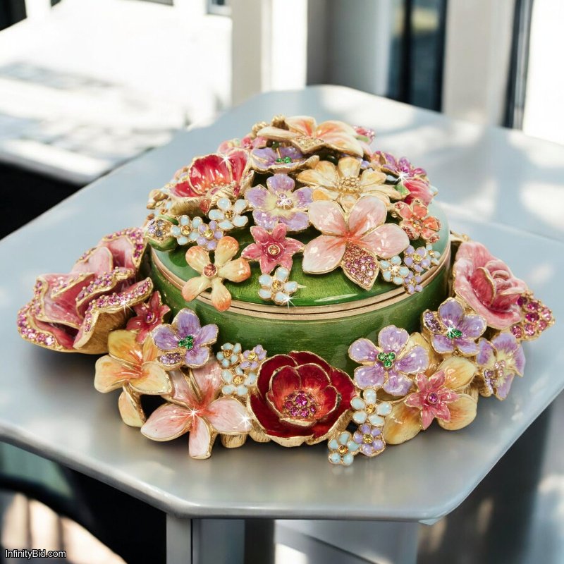 Jay Strongwater Ivy Bouquet Box – A Luxurious Floral Treasure SDH7441-289