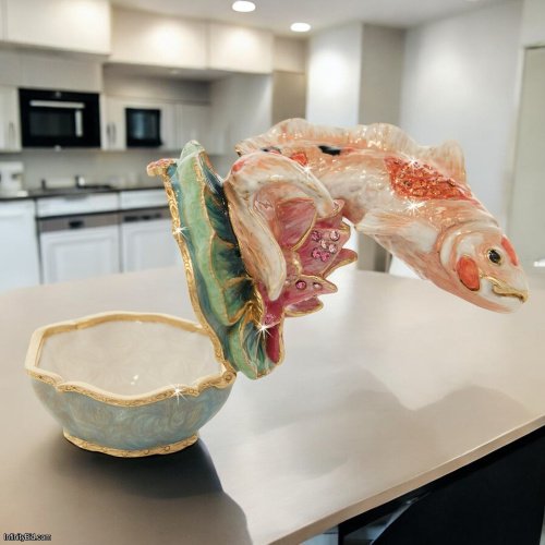 Jay Strongwater Liam Koi Mini Box – Hand-Enamelled, 14K Gold Accents SKU: SDH7442-280