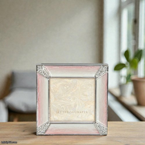Jay Strongwater Leland Pavé Corner 2" Frame – Pale Pink SKU: SPF5130-206