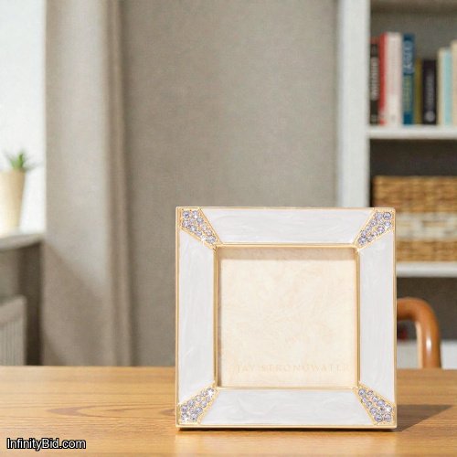 Jay Strongwater Leland Pavé Corner 2" Frame – Baby Blue SKU: SPF5130-288