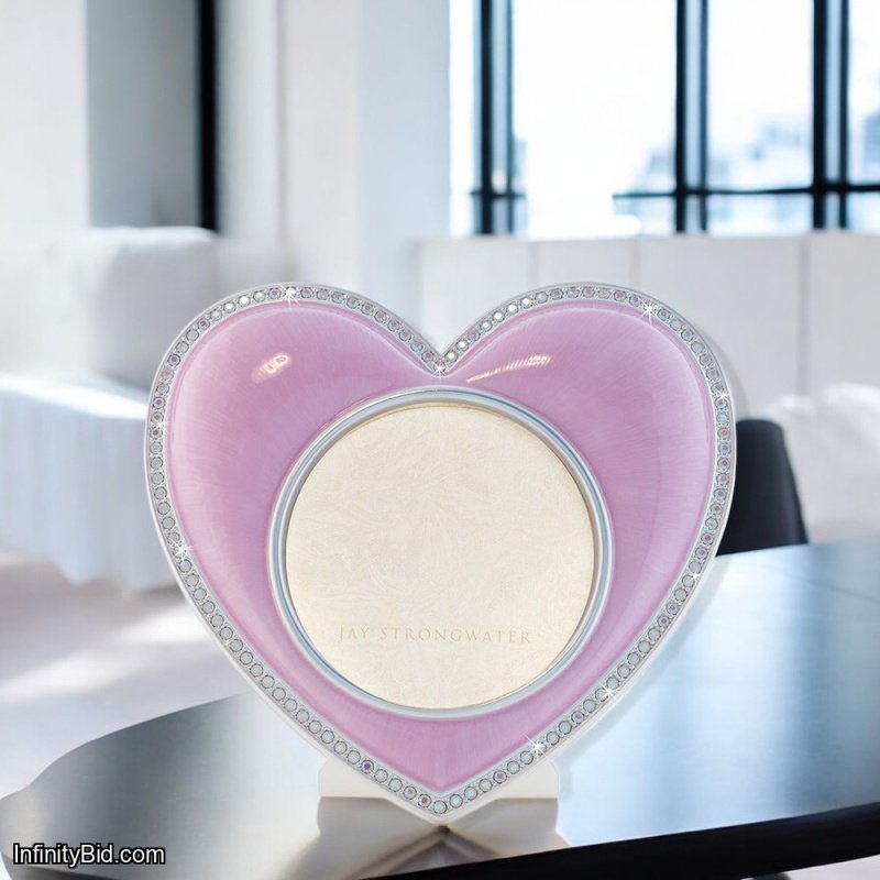 Jay Strongwater Chantal Heart Frame – Pink | Swarovski® Crystals | Luxe Gift | Collectible Frame SKU: SPF5809-606