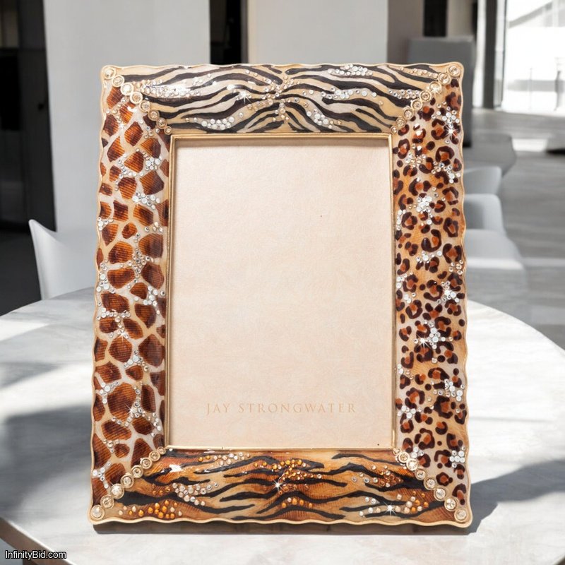 Jay Strongwater Demi Mixed Animal Print Frame – Jungle (5" x 7") SKU: SPF5884-251