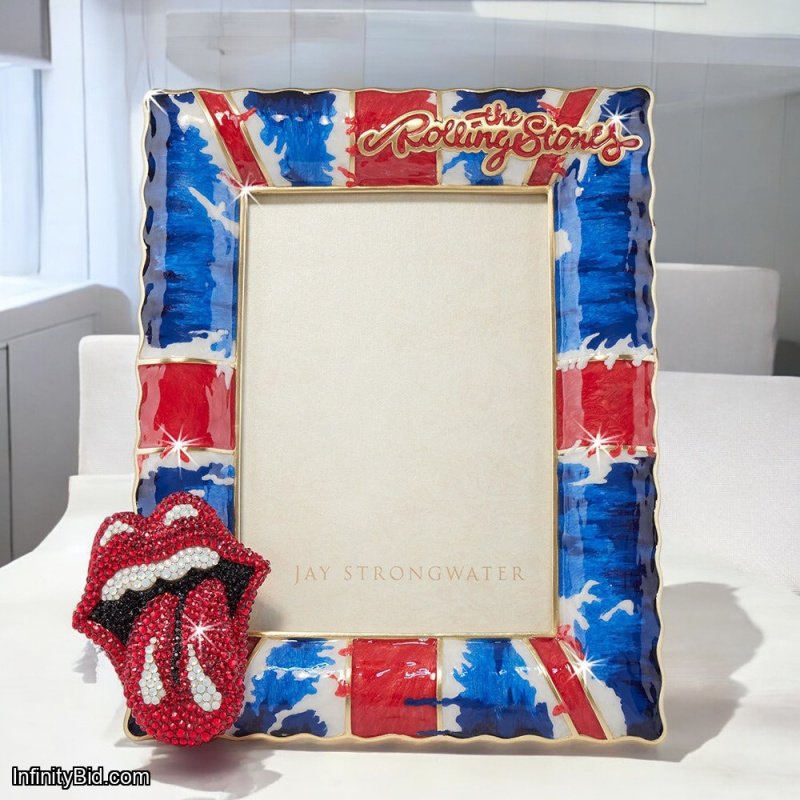 Jay Strongwater 5” x 7” Rolling Stones Frame – Handcrafted Luxury Home Décor SPF5908-202
