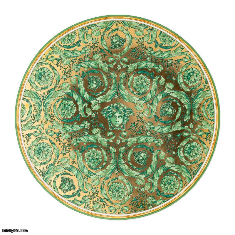Versace Medusa Garland Green Christmas Plate – Limited Edition 2024 SKU: 19335-409959-20021