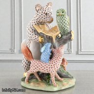 HEREND FOREST FRIENDS — Limited Edition Figurine (Bear, Rabbit, Fox, Squirrel & Owl) SKU: 16182000-VHS155