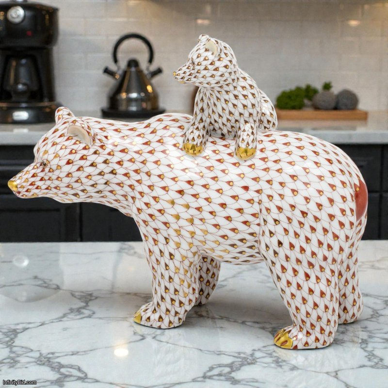 HEREND Grizzly Bear with Baby – Limited Edition SKU: 05913000-VHSP97